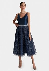 Sukienka koktajlowa Swing granatowa 