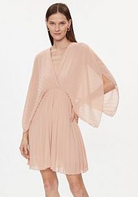 Sukienka koktajlowa Kontatto różowa SU300  Regular Fit