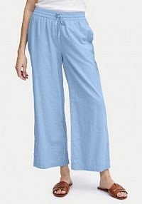 Spodnie eleganckie Fransa niebieskie damskie Materiałowe