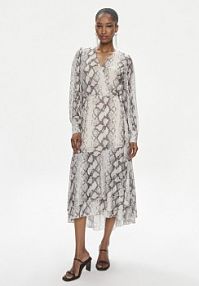 Sukienka codzienna Bruuns Bazaar beżowa Nora BBW3497  Relaxed Fit