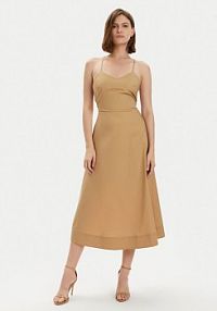 Sukienka letnia Gaudi beżowa 411FD15002  Regular Fit