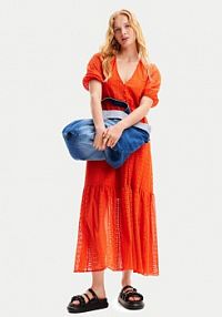 Sukienka letnia Desigual pomarańczowa 