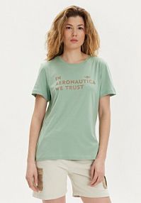 T-shirt Aeronautica Militare zielony damski 