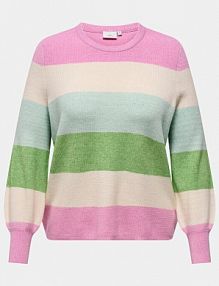 Sweter ONLY Carmakoma kolorowy damski New Daria 15306802  Regular Fit