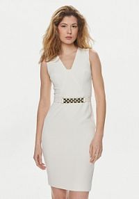 Sukienka koktajlowa Marciano Guess kremowa 4GGK31 7070A Écru Regular Fit