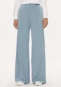 Spodnie eleganckie EA7 Emporio Armani niebieskie damskie Materiałowe