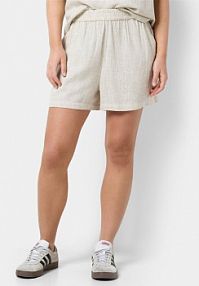 Szorty Noisy May beżowe damskie Materiałowe