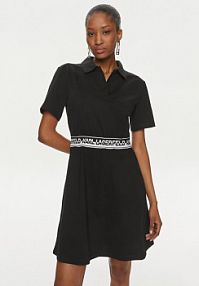 Sukienka codzienna KARL LAGERFELD czarna 