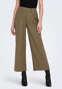 Spodnie eleganckie ONLY brązowe damskie Materiałowe Tokyo 15259590  Straight Fit