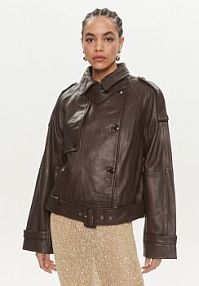 Kurtka skórzana Herskind brązowa damska 