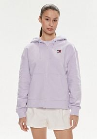 Bluza rozpinana Tommy Jeans fioletowa damska 