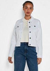 Kurtka jeansowe Noisy May biała damska Jeansowa