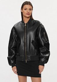 Kurtka skórzana Patrizia Pepe czarna damska Z imitacji skóry