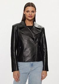 Kurtka skórzana Patrizia Pepe czarna damska Z imitacji skóry