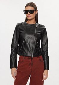 Kurtka skórzana Patrizia Pepe czarna damska 