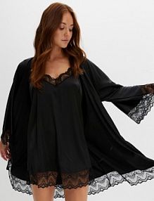 Szlafrok kimono + koszulka nocna (kompl. 2-częściowy)  damski Bonprix