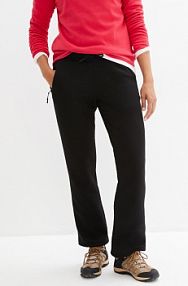 Spodnie sportowe ocieplane, na miękkiej podszewce z polaru, szeroki fason  damskie Bonprix