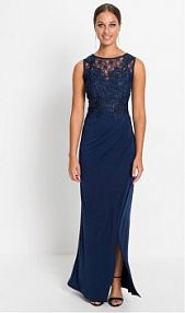 Długa sukienka z koronką  Bonprix