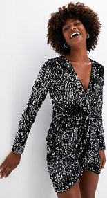 Sukienka z miękkiego aksamitu z cekinami  Bonprix