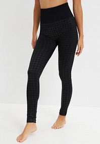 Legginsy ocieplane z miękką spodnią stroną i deseniem w pepitkę  damskie Bonprix