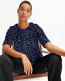 Bluzka z cekinami  damska Bonprix