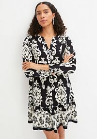 Sukienka tunikowa z nadrukiem, z lejącej wiskozy  Bonprix