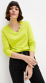 Koszulka z długimi rękawami i ozdobnymi kółkami  damska Bonprix