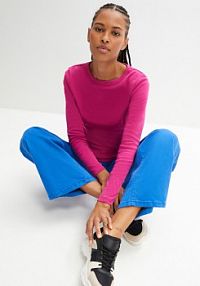 Bluzka z długim rękawem z czystej bawełny organicznej  damska Bonprix