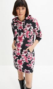 Sukienka dresowa z bombkową częścią spódnicową  Bonprix