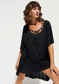 Prześwitująca tunika plażowa z wiskozy  Bonprix