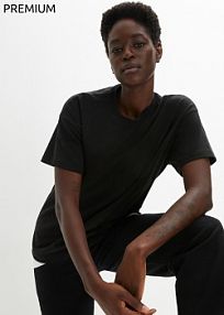 T-shirt oversize z czystej, grubej bawełny organicznej  damski Bonprix