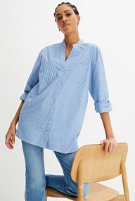 Długa bluzka z wywijanymi rękawami  damska Bonprix