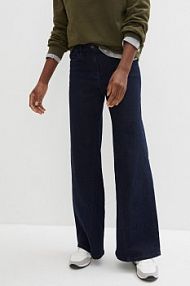 Dżinsy Wide Leg, High Waist, z wygodnym paskiem  damskie Bonprix