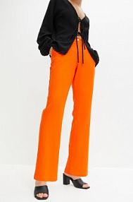 Spodnie high-waist z mieszanki wiskozy z lnem  damskie Bonprix