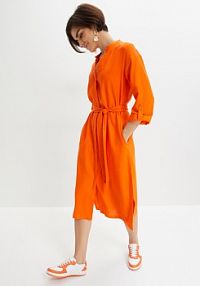 Sukienka z kieszeniami, z mieszanki wiskozy z lnem  Bonprix