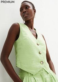 Kamizelka z czystego lnu  damska Bonprix