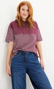 Bluza z kapturem i krótkimi rękawami  damska Bonprix