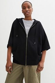 Bluza peleryna rozpinana ze zrównoważonej bawełny  damska Bonprix