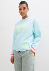Bawełniana bluza oversize z kolorowam ściągaczem i mankietami  damska Bonprix