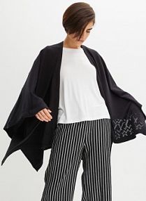 Poncho z domieszką jedwabiu  Bonprix