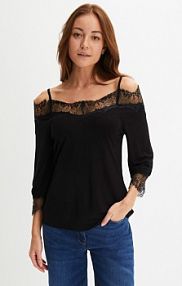 Shirt z koronką  damska Bonprix