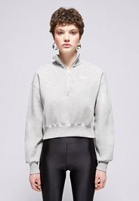 Bluza Nike szara damska W Nsw Phnx Flc Qz Crop