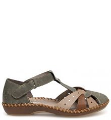 Półbuty Rieker zielone damskie