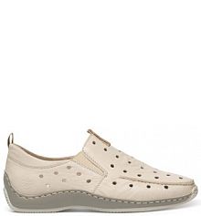 Półbuty wsuwane Rieker beżowe damskie