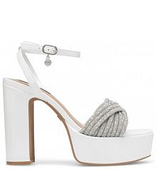 Sandały na obcasie Nine West białe