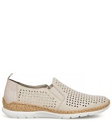 Półbuty wsuwane Rieker beżowe damskie