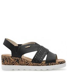 Sandały na obcasie Rieker czarne