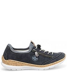 Półbuty wsuwane Rieker granatowe damskie