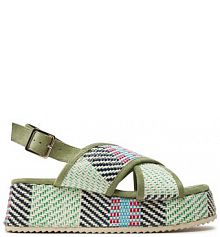 Sandały na obcasie Refresh khaki