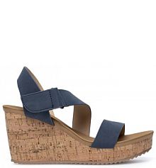 Sandały na obcasie Clara Barson granatowe